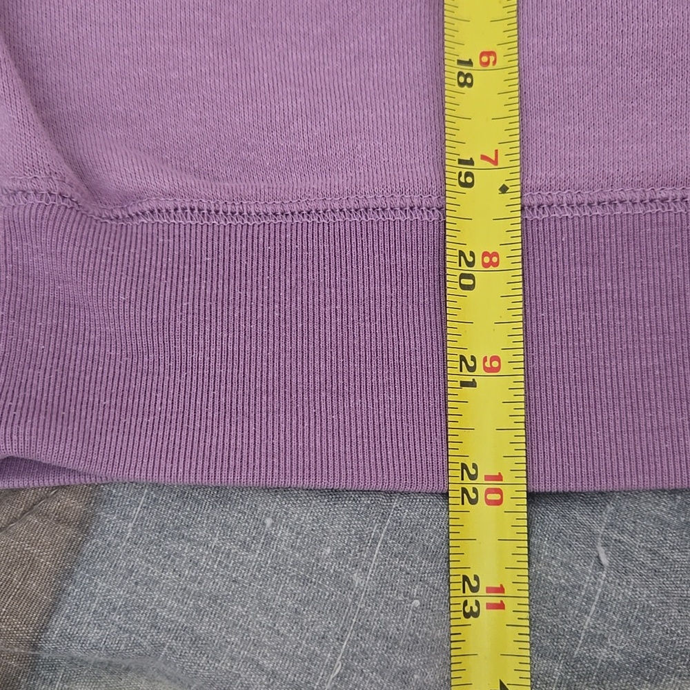 Lavender Lilac Purple Cotton Terry Boxy Oversized Cropped Crewneck Sweatshirt - Picture 6 of 6